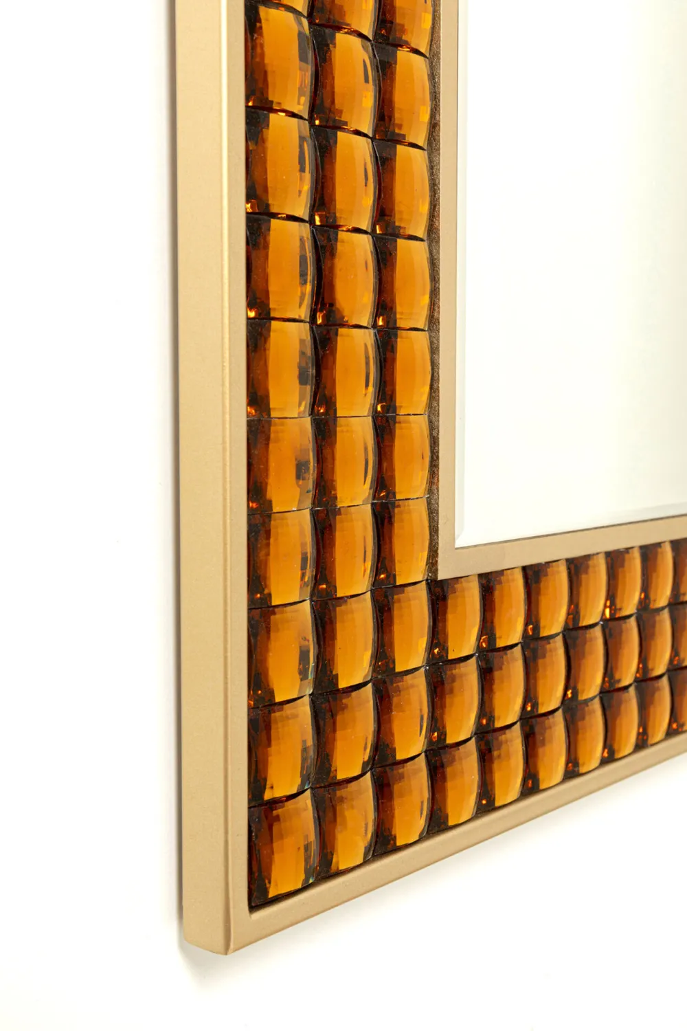 Lustra*KARE Design Lustro Glamour Do Salonu Złote Stal I Szkło 80x100 Cm