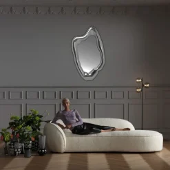 Lustra*KARE Design Lustro Hologram 68x117 Cm Srebrne