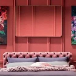 Lustra*KARE Design Lustro Wiszące Curve Rectangular 120x80 Cm Mosiężne