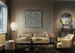 Lustra*KARE Design Lustro Wiszące Curve Round ∅100 Cm Srebrne