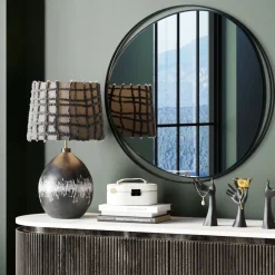 Lustra*KARE Design Lustro Wiszące Do Salonu Rama Czarna Ze Stali Ø80 Cm