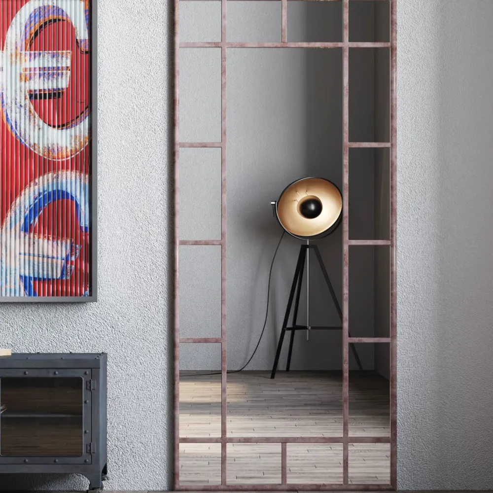 Lustra*KARE Design Lustro Wiszące Window Iron 200x90 Cm Brązowe