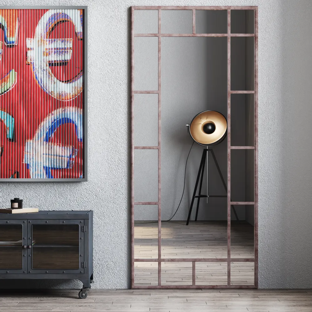 Lustra*KARE Design Lustro Wiszące Window Iron 200x90 Cm Brązowe