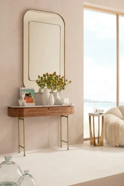 Lustra*KARE Design Lustro W Złotej Ramie Podwójne 80x140 Cm