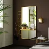 Lustra*KARE Design Lustro Z Półką I Wieszakami Złote 102x150 Cm