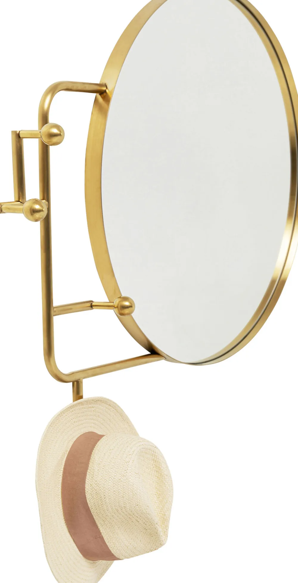 Lustra*KARE Design Lustro Z Wieszakami Okrągłe Złote Ø65 Cm