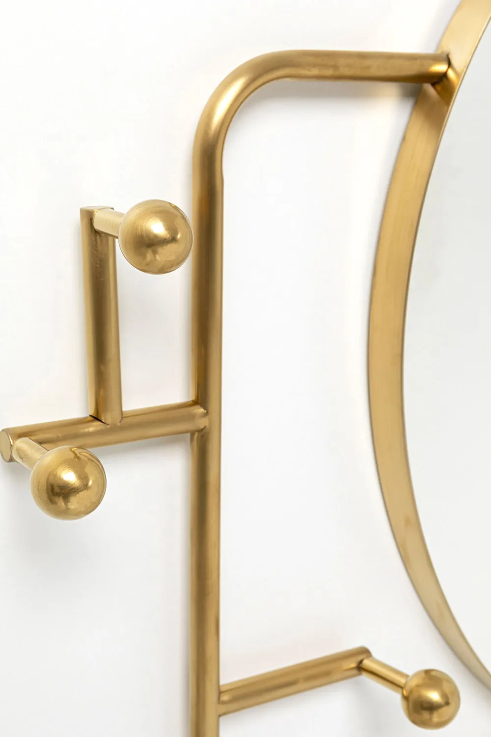 Lustra*KARE Design Lustro Z Wieszakami Okrągłe Złote Ø65 Cm
