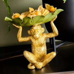 Zastawa Stołowa|Misy*KARE Design Misa Dekoracyjna Banana Leaf 24x22 Cm Zielono-złota