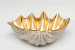 Zastawa Stołowa|Misy*KARE Design Misa Dekoracyjna Muszla Srebrno-złota 41x27 Cm