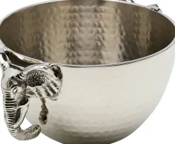 Zastawa Stołowa|Misy*KARE Design Misa Dekoracyjna Srebrna Z Aluminium Uchwyty Z Motywem Słonia 23x18 Cm