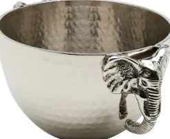 Zastawa Stołowa|Misy*KARE Design Misa Dekoracyjna Srebrna Z Aluminium Uchwyty Z Motywem Słonia 23x18 Cm