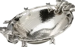 Zastawa Stołowa|Misy*KARE Design Misa Dekoracyjna Srebrna Z Aluminium Motyw Słoni 47x35 Cm