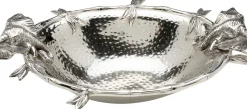 Zastawa Stołowa|Misy*KARE Design Misa Dekoracyjna Srebrna Z Aluminium Motyw Słoni 47x35 Cm