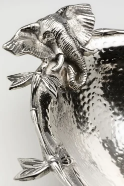 Zastawa Stołowa|Misy*KARE Design Misa Dekoracyjna Srebrna Z Aluminium Motyw Słoni 47x35 Cm