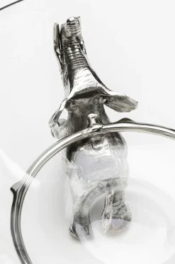 Zastawa Stołowa|Misy*KARE Design Misa Dekoracyjna Transparentne Szkło I Srebrne Aluminium 32x32 Cm Słonie