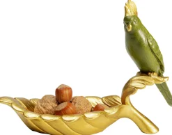 Figurki Dekoracyjne*KARE Design Miseczka Dekoracyjna Parrot Guard 21x14 Cm Zielono-złota