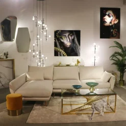 Narożniki*KARE Design Narożnik Amalfi 275x159 Cm Kremowy Lewy