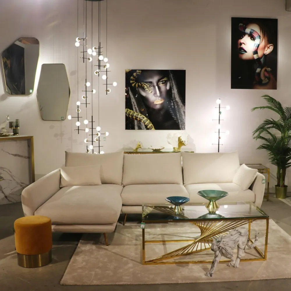 Narożniki*KARE Design Narożnik Amalfi 275x159 Cm Kremowy Lewy