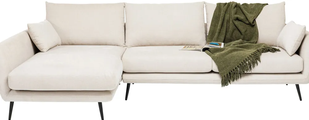 Narożniki*KARE Design Narożnik Amalfi 275x159 Cm Kremowy Lewy
