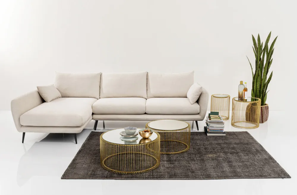 Narożniki*KARE Design Narożnik Amalfi 275x159 Cm Kremowy Lewy