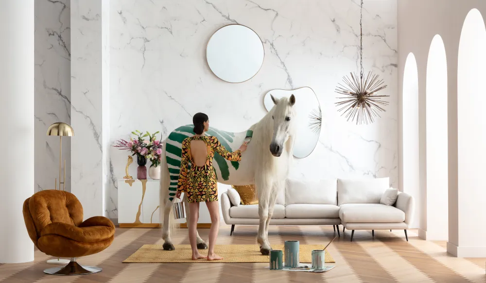 Narożniki*KARE Design Narożnik Amalfi 275x159 Cm Kremowy Prawy