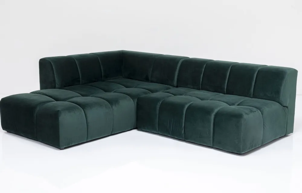 Narożniki*KARE Design Narożnik Belami 265x210 Cm Ciemnozielony Lewy