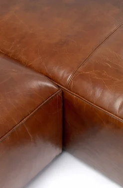 Narożniki*KARE Design Narożnik Cubetto 270x170 Cm Brązowy Skóra Naturalna - Prawy