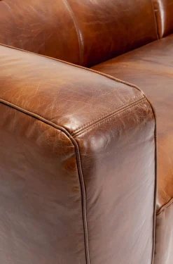 Narożniki*KARE Design Narożnik Cubetto 270x170 Cm Brązowy Skóra Naturalna - Prawy