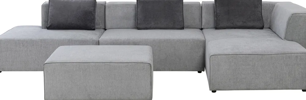 Narożniki*KARE Design Narożnik Duży Modułowy Szary 357x182 Cm Prawy