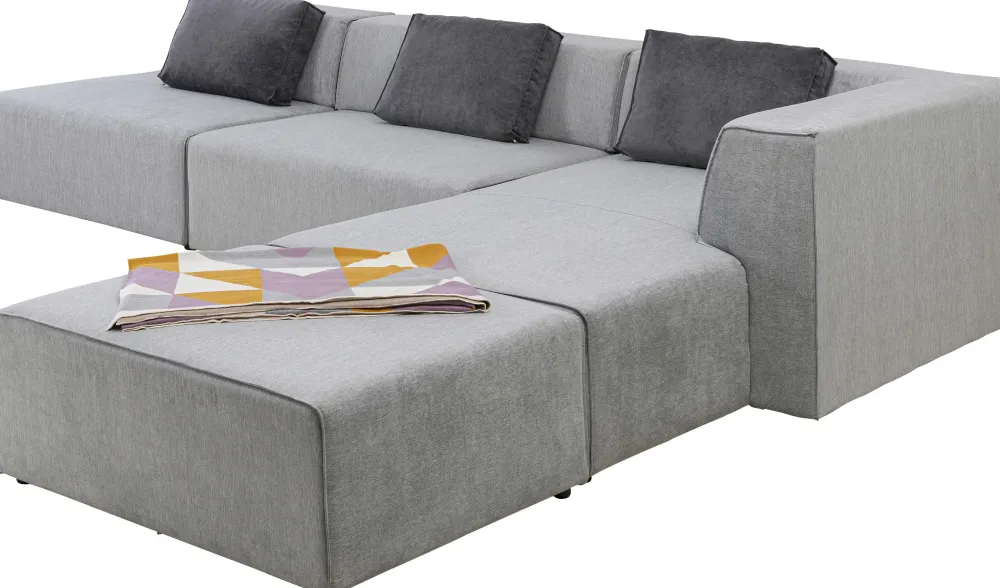 Narożniki*KARE Design Narożnik Duży Modułowy Szary 357x182 Cm Prawy