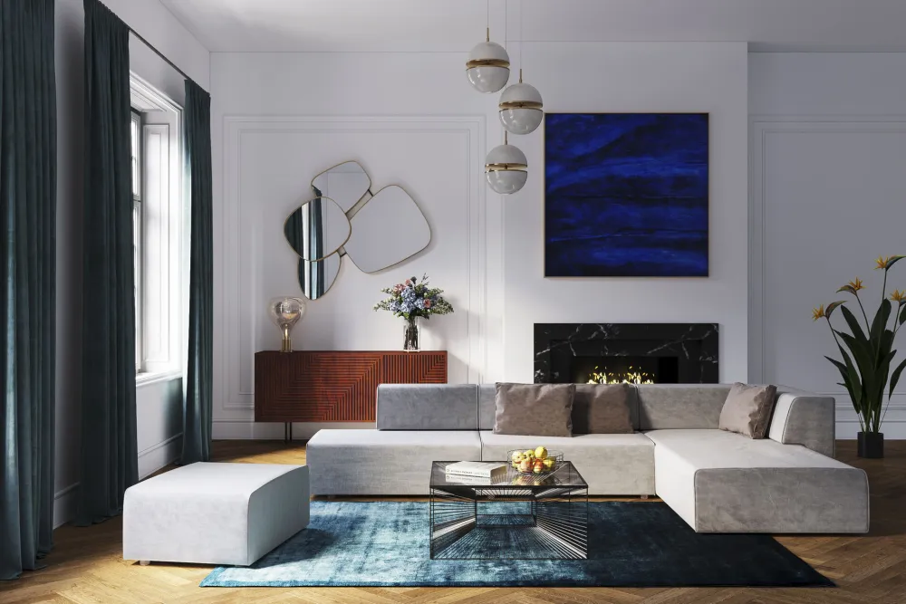 Narożniki*KARE Design Narożnik Duży Modułowy Szary 357x182 Cm Prawy