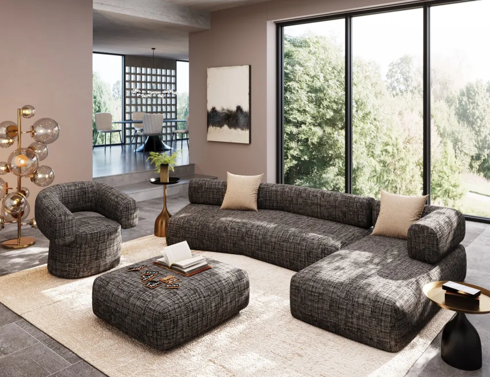 Narożniki*KARE Design Narożnik 2-elementowy Nowoczesny Czarno-biały 334x180 Cm