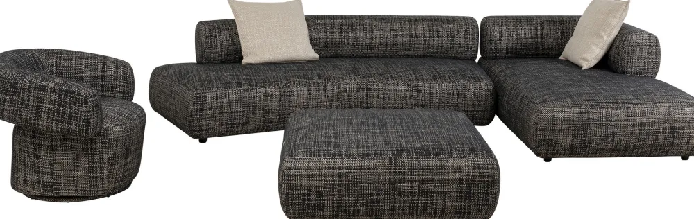 Narożniki*KARE Design Narożnik 2-elementowy Nowoczesny Czarno-biały 334x180 Cm
