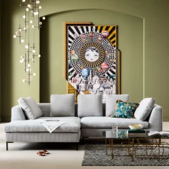 Narożniki*KARE Design Narożnik Gianni Cord 290x167 Cm Szary Lewy