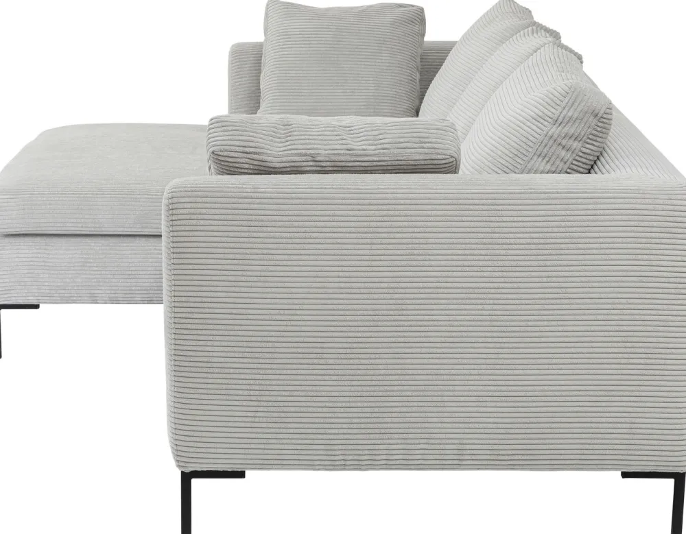 Narożniki*KARE Design Narożnik Gianni Cord 290x167 Cm Szary Lewy