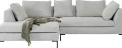 Narożniki*KARE Design Narożnik Gianni Cord 290x167 Cm Szary Lewy