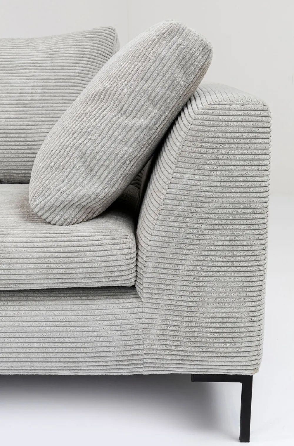 Narożniki*KARE Design Narożnik Gianni Cord 290x167 Cm Szary Lewy