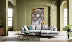 Narożniki*KARE Design Narożnik Gianni Cord 290x167 Cm Szary Prawy