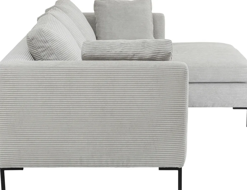 Narożniki*KARE Design Narożnik Gianni Cord 290x167 Cm Szary Prawy