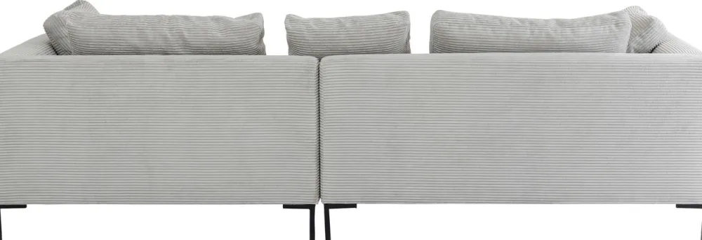 Narożniki*KARE Design Narożnik Gianni Cord 290x167 Cm Szary Prawy
