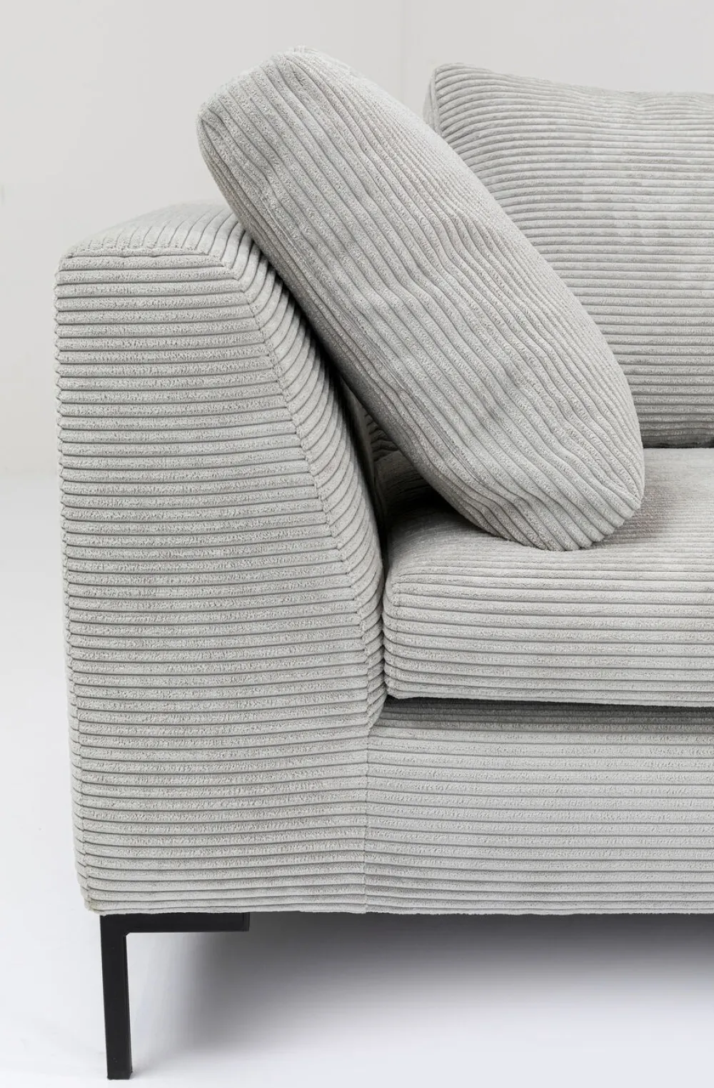 Narożniki*KARE Design Narożnik Gianni Cord 290x167 Cm Szary Prawy