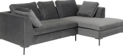 Narożniki*KARE Design Narożnik Gianni Small Velvet 270x167 Cm Szary Prawy