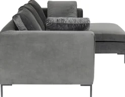 Narożniki*KARE Design Narożnik Gianni Small Velvet 270x167 Cm Szary Prawy