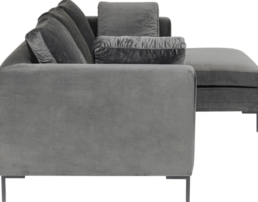 Narożniki*KARE Design Narożnik Gianni Small Velvet 270x167 Cm Szary Prawy