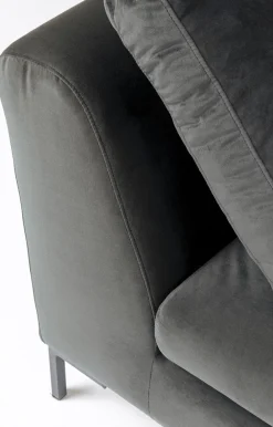 Narożniki*KARE Design Narożnik Gianni Small Velvet 270x167 Cm Szary Prawy