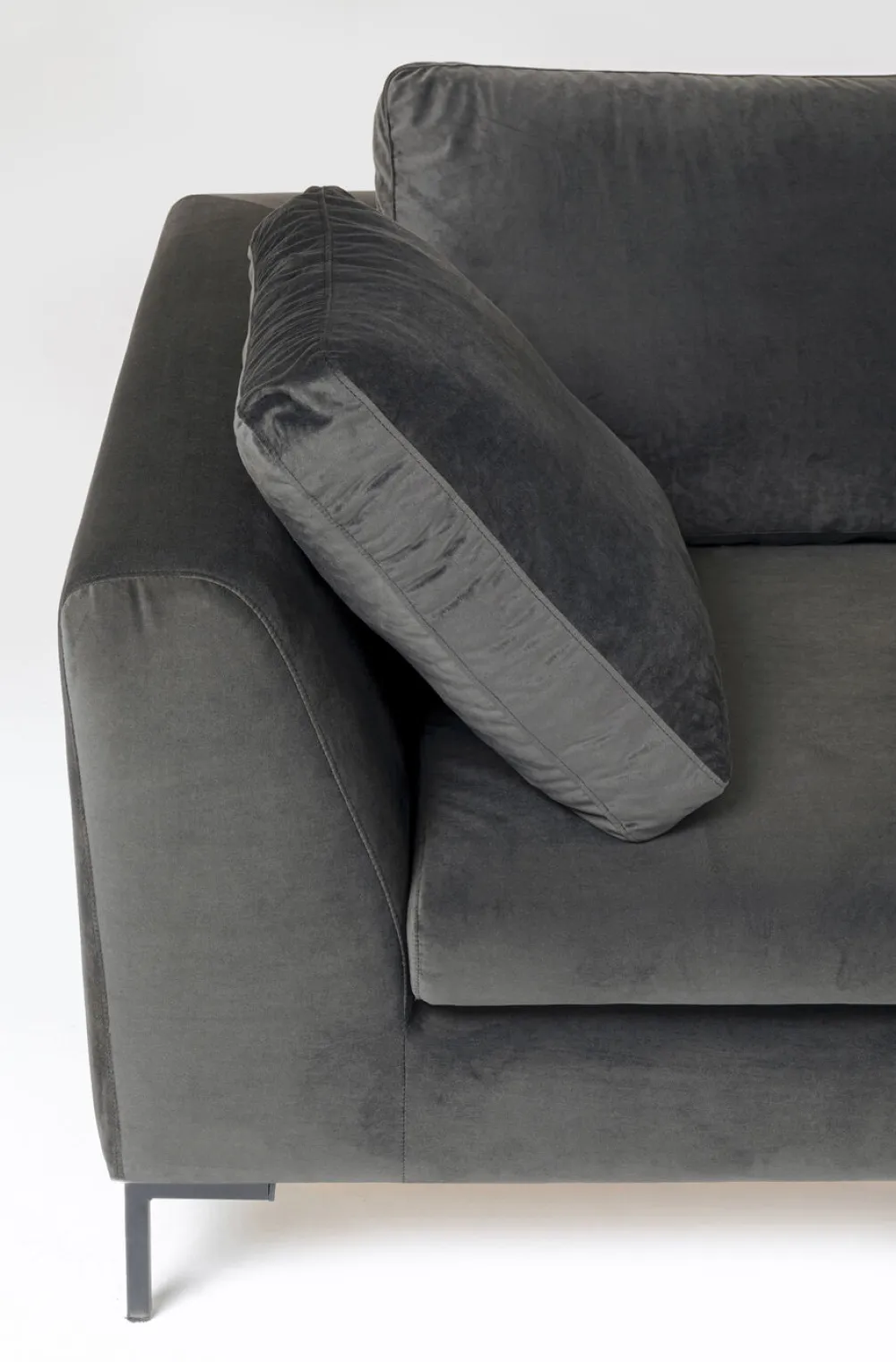 Narożniki*KARE Design Narożnik Gianni Small Velvet 270x167 Cm Szary Prawy