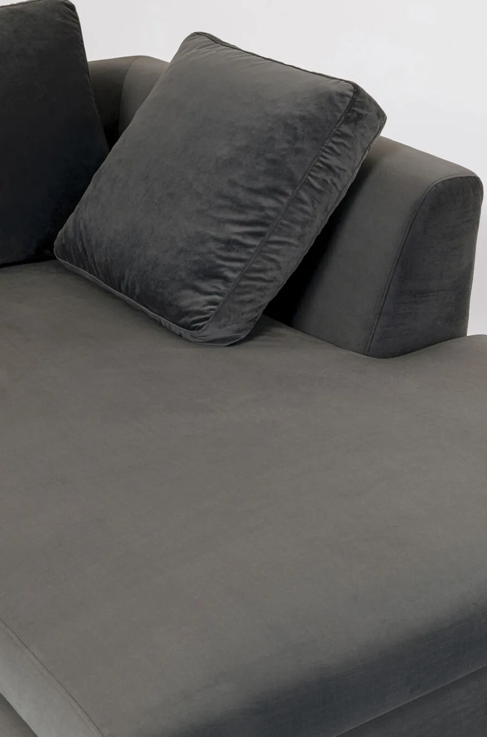 Narożniki*KARE Design Narożnik Gianni Small Velvet 270x167 Cm Szary Prawy