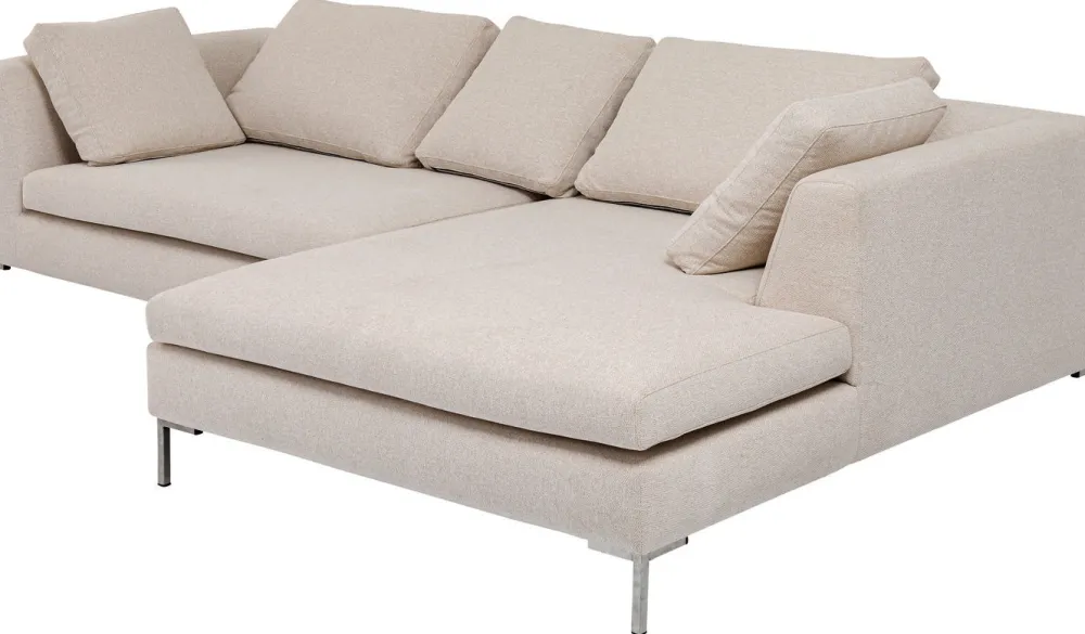 Narożniki*KARE Design Narożnik Gianni Velvet 290x167 Cm Kremowy Prawy