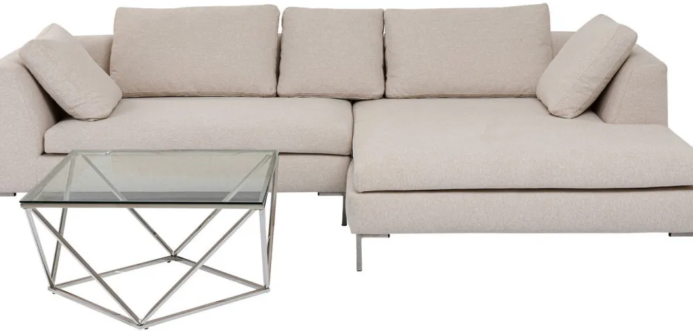 Narożniki*KARE Design Narożnik Gianni Velvet 290x167 Cm Kremowy Prawy