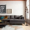 Narożniki*KARE Design Narożnik Gianni Velvet 290x167 Cm Szary Prawy